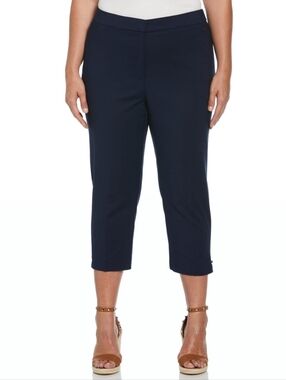 Rafaella Satin Twill Capri With Grommets Size 18W